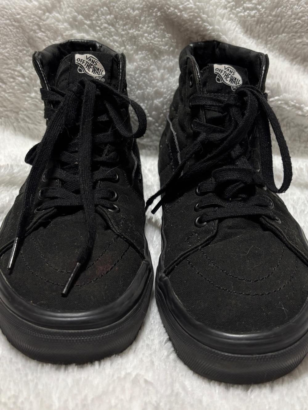 Vans Sk8 Hi Triple Black Canvas High Top Skateboard Unisex Men 7.5 Women 9